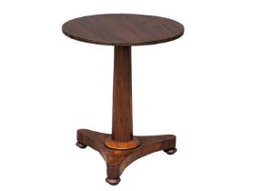 A William IV mahogany pedestal lamp table. 44x52.5cm