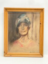 An oil portrait on board by Alan Beers. 36x46cm. Frame 44x55cm