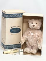 A Limited Edition Steiff “Teddy Rose” bear with box. Replica 1994. Teddy Bear 1927, Rose 48. Of 7000
