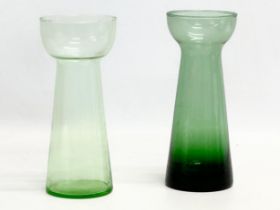 2 Mid Century Dutch Hyacinth Glasses by Glasfabriek Leerdam. 1940-1950.