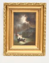 A signed 19th century oil painting on board in original heavy gilt frame. Signed D Mc C/B Mc C.