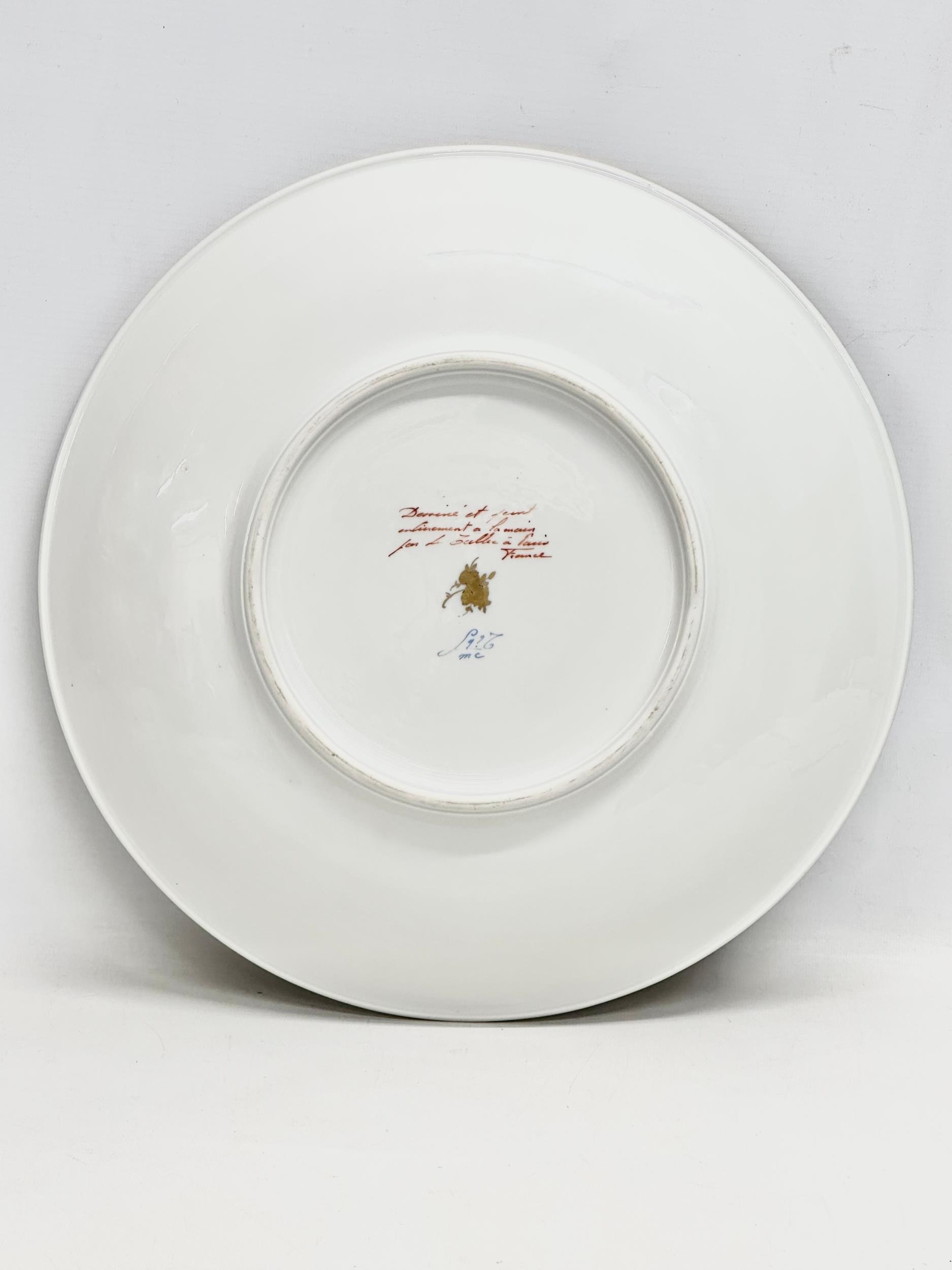 A large Atelier Camille Le Tallec porcelain charger bowl. Hand painted classical style gilding - Image 7 of 8