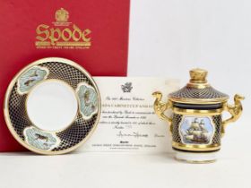 A Limited Edition Spode ‘Armada Cabinet Cup and Stand’ with box. 190/500.