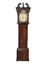 A George III mahogany long case clock. With weights and pendulum. 238cm