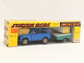 A vintage Lada 2122 with trailer model by HNBA, made in the USSR. 1:43. No