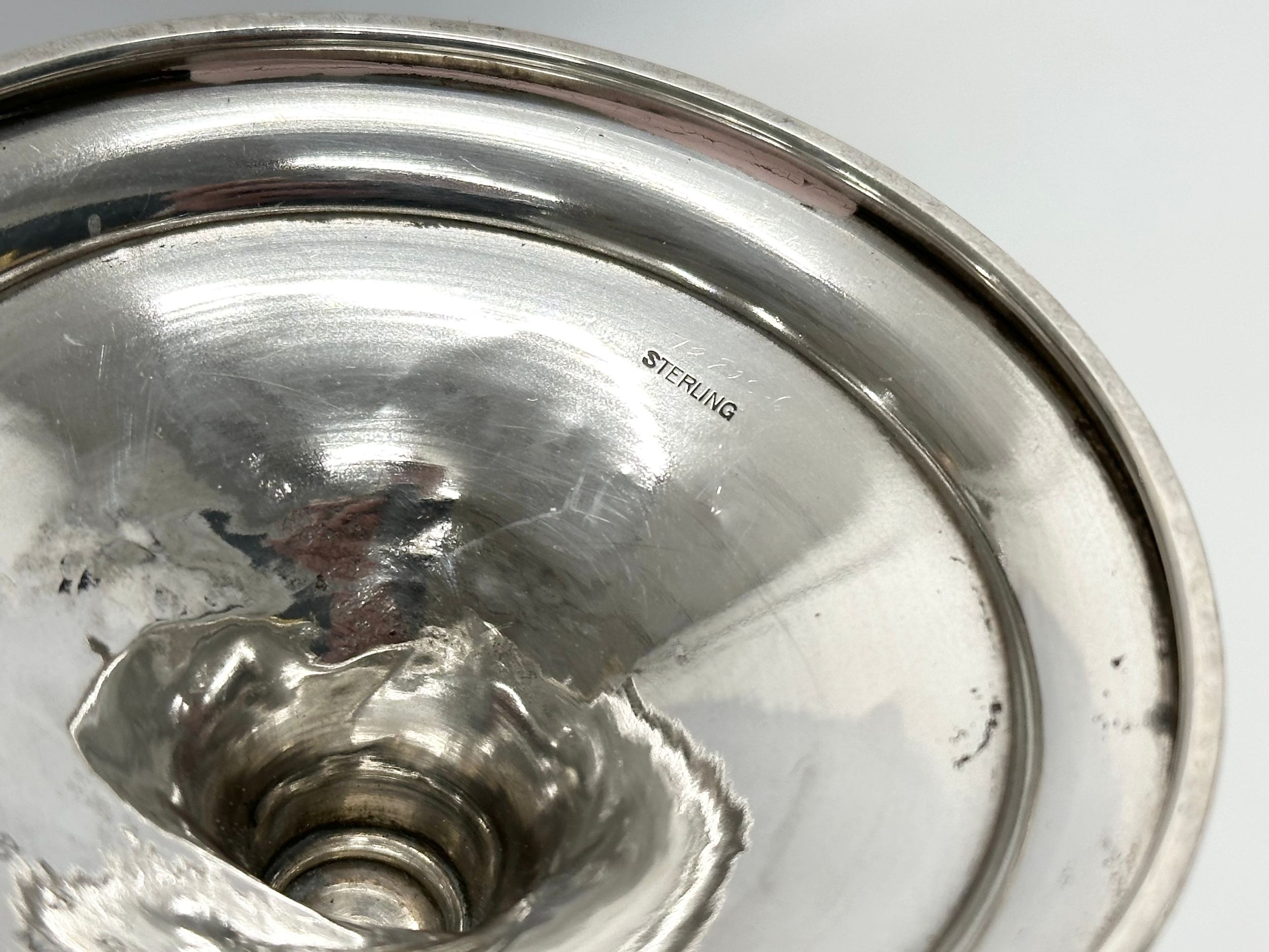 A late 19th/early 20th century sterling silver tazza by Alvin. 15.5x16cm. 128.81 grams. - Image 6 of 6