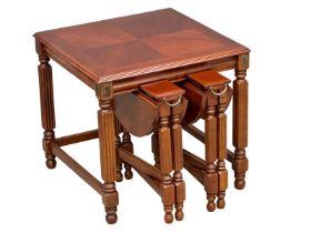 A mahogany end table with 2 nesting tables. 57x57x53cm