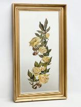 A large early 20th century gilt framed painted bevelled mirror. Circa 1900-1920. 48.5x86.5cm