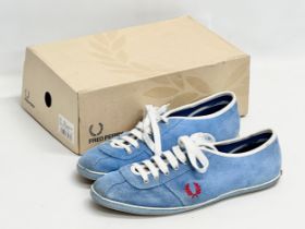 A pair of Fred Perry trainers with box. Size 10.