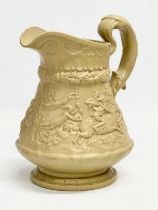 A 19th century W. Ridgway & Co salt glazed jug. 1835. 17x15x20cm