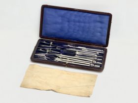 Vintage Stanley drawing tools in case. 24x12cm