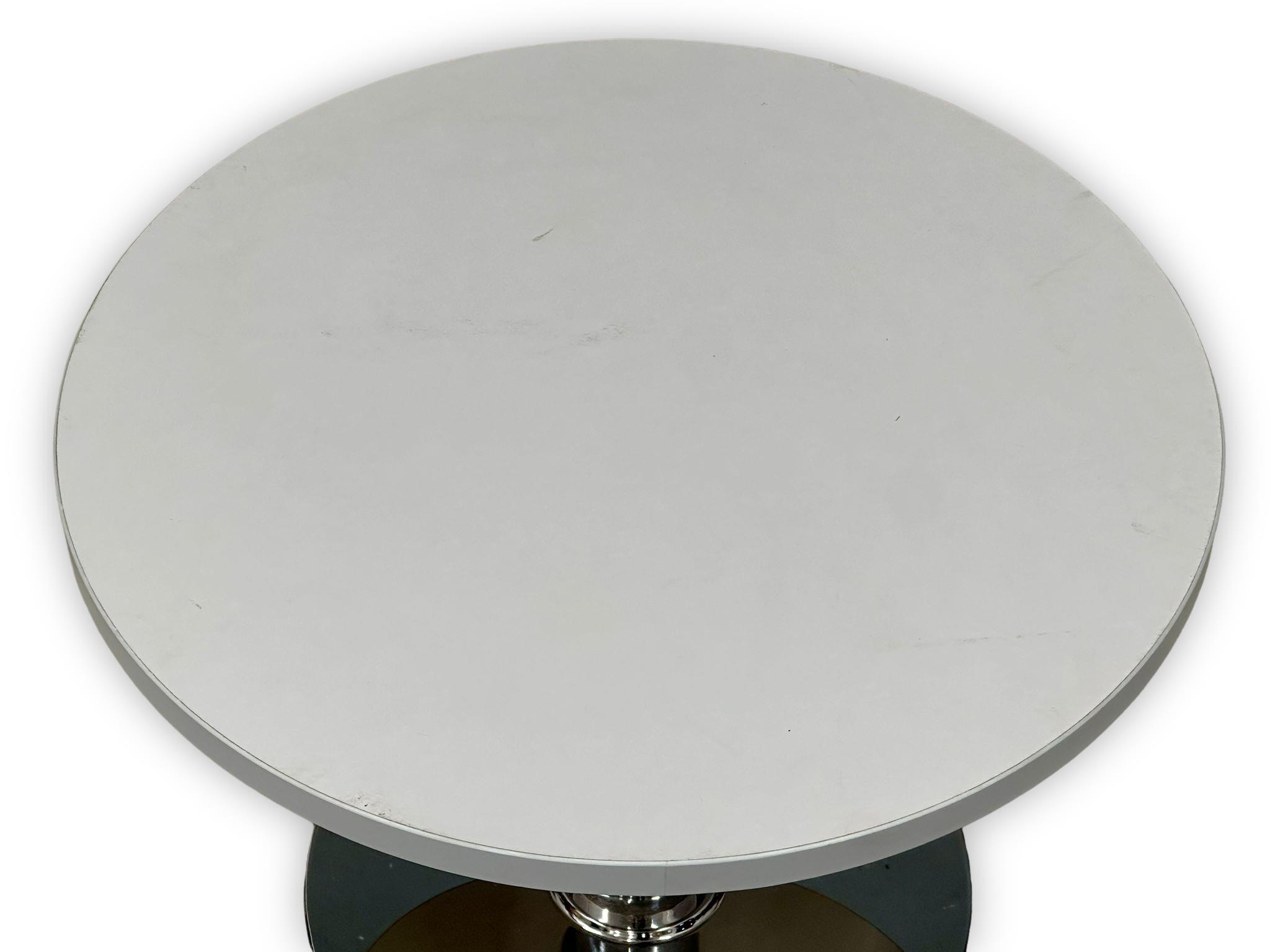 2 Italian tables. A large Italian chrome base coffee table and a chrome based lamp table stamped - Bild 4 aus 6