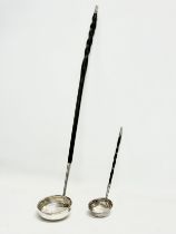 2 silver tottie ladles with Baleen handles. 42cm