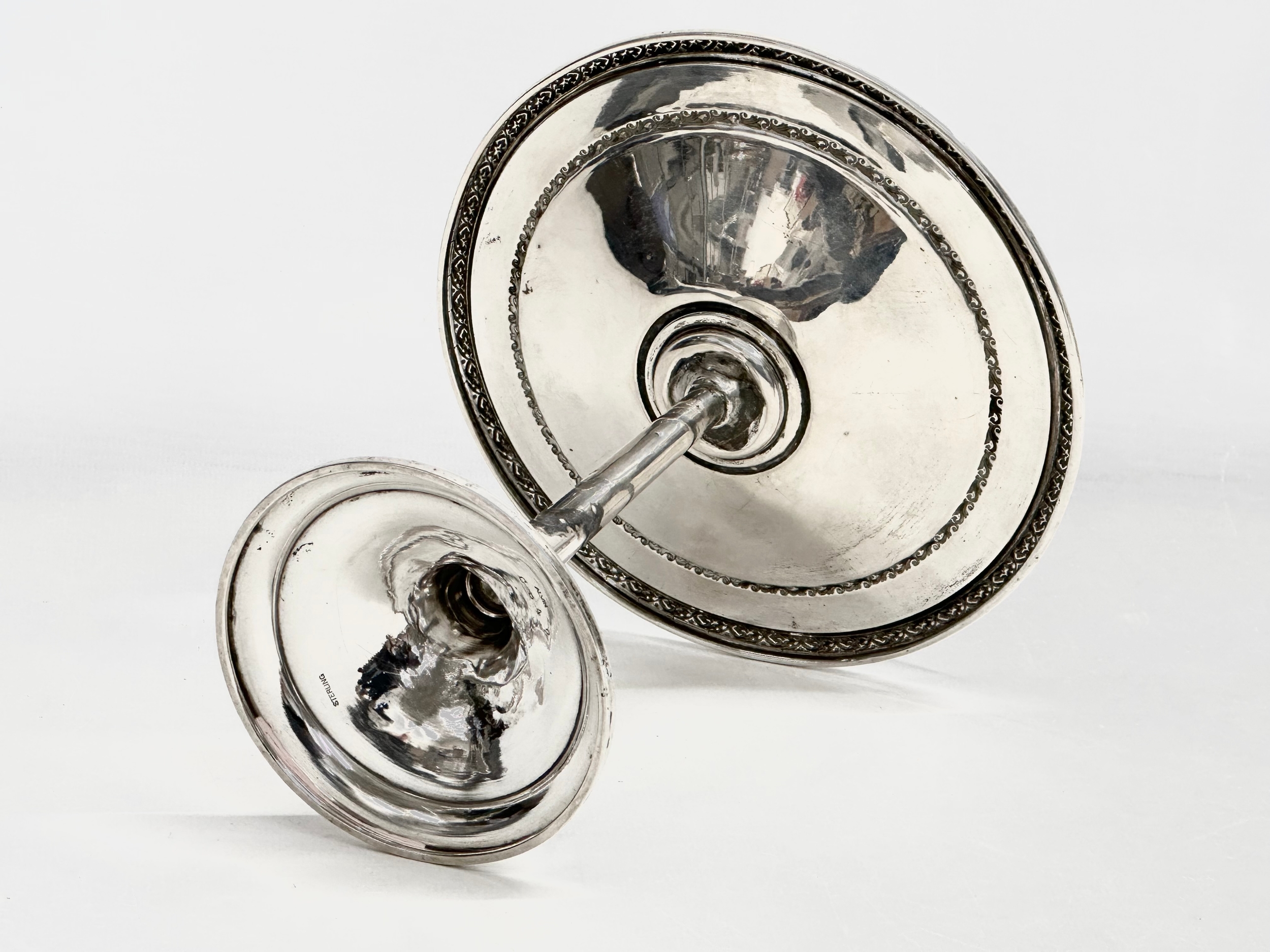 A late 19th/early 20th century sterling silver tazza by Alvin. 15.5x16cm. 128.81 grams. - Image 4 of 6