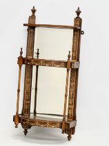 A good quality late Victorian inlaid rosewood bevelled glass mirror back wall bracket. Circa 1890.