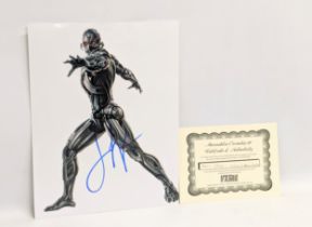 A James Spader autographed print of Ultron from Marvel's The Avengers Age of Ultron.