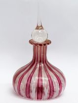 A vintage Art Glass perfume bottle/scent bottle. 16cm