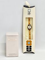 An Orla Kiely watch in box and a new ‘Lovely’ Sarah Jessica Parker perfume.