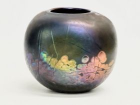 A Phoenician Glass Iridescent bowl. Malta. Late 20th century. 1980-1990. 14x12cm