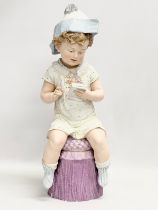 A large late 19th century Bisque figurine. Probably by Heubach. Germany, 1890. 46cm