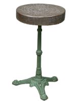A cast iron base garden table. 40.5x74cm
