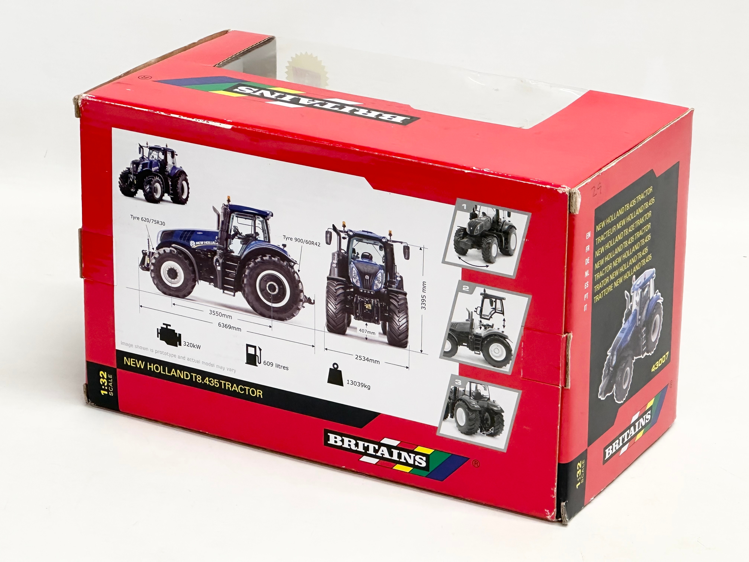 A new Britains New Holland T8.435 Tractor with box. 25x13x16cm - Image 3 of 3