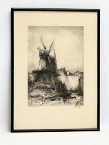 An original etching reproduced in Talio -Crome by Hedley Fitton RE (1859-1929) Ancient Landmarks.