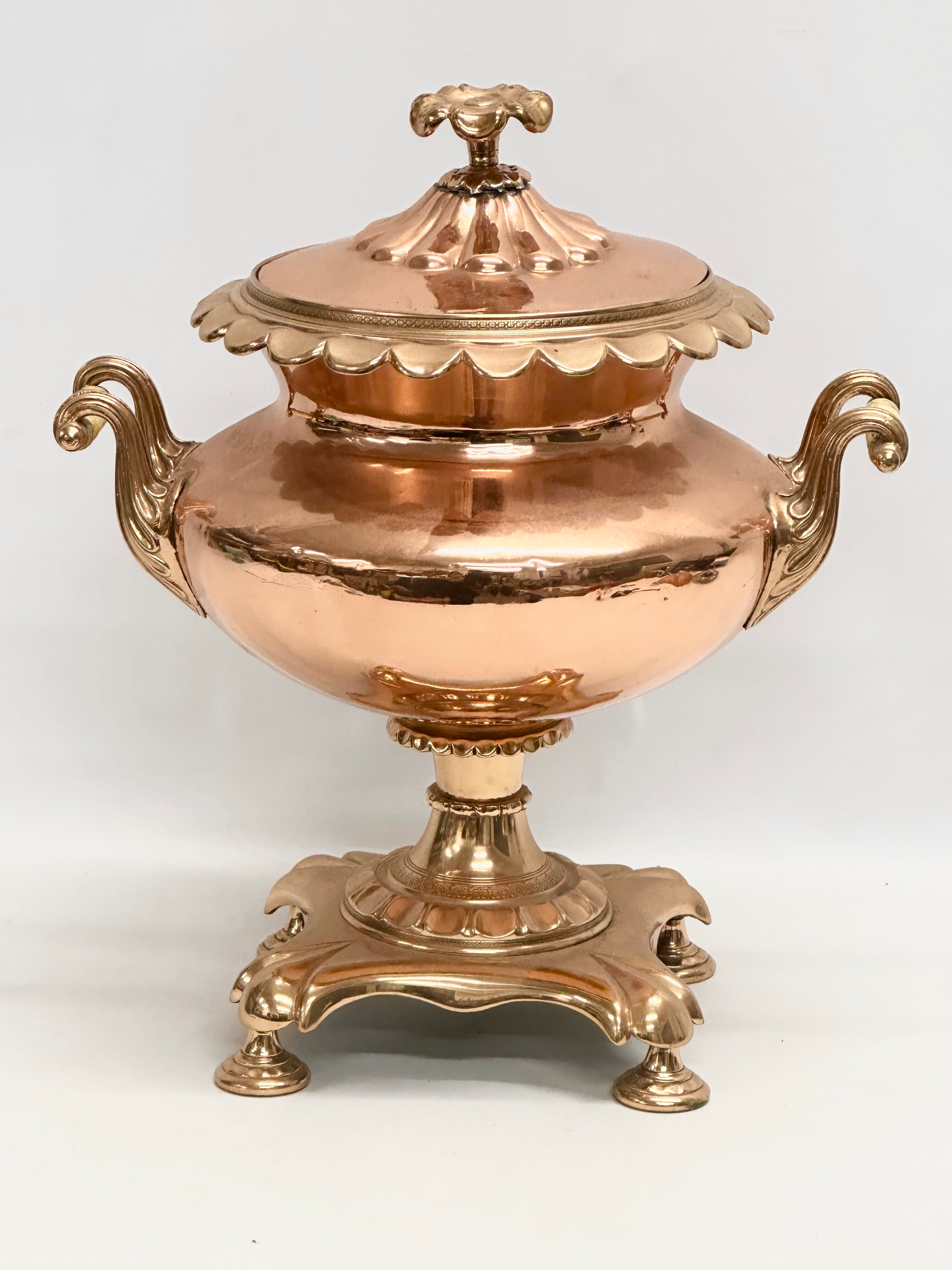 A Victorian copper samovar tea urn. 38x39x42cm - Image 10 of 10