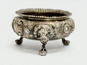 A William Adams sterling silver 3 footed bowl/salt. 123.27 grams. 8x9x5cm