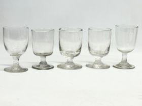 5 Victorian glass rummers. 8x13cm. 8x14.5cm