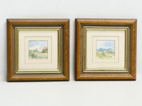 2 watercolour drawing by Lynda Moffett. Frames 23.5x23.5cm