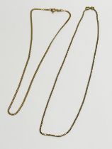 2 vintage 9ct gold chains/necklaces. 6.49 grams.