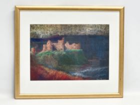 A pastel by by John. T. Bannon. Dunluce Castle. 36x26cm. Frame 49x41cm