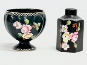 An early 20th century Pratts Kan-su Ware jardiniere and vase. Circa 1916-1920. 13.5x12cm