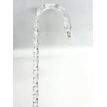 A Victorian glass walking stick. 83cm