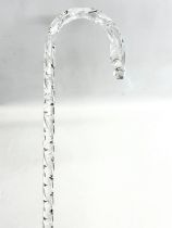 A Victorian glass walking stick. 83cm