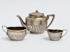 A late 19th century miniature silver tea service. Circa 1898. 18.62 grams. Cornelius Desormeaux