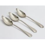 A set of 3 silver spoons. 70.06 grams. 13.5cm