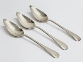 A set of 3 silver spoons. 70.06 grams. 13.5cm