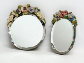 Two A 1930’s Barbola bevelled mirrors. 16x19cm. 11x18cm