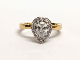 A 9k gold and cubic zirconia ring. Size L. 2.87 grams.