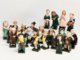 A large collection of Royal Doulton miniature Charles Dickens character figures. 12cm