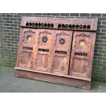 A large early 20th century French provincial fruitwood shutter. 180.5x148.5cm