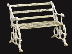 A fine proportioned vintage Victorian style cast alloy garden bench. 93x75x76cm