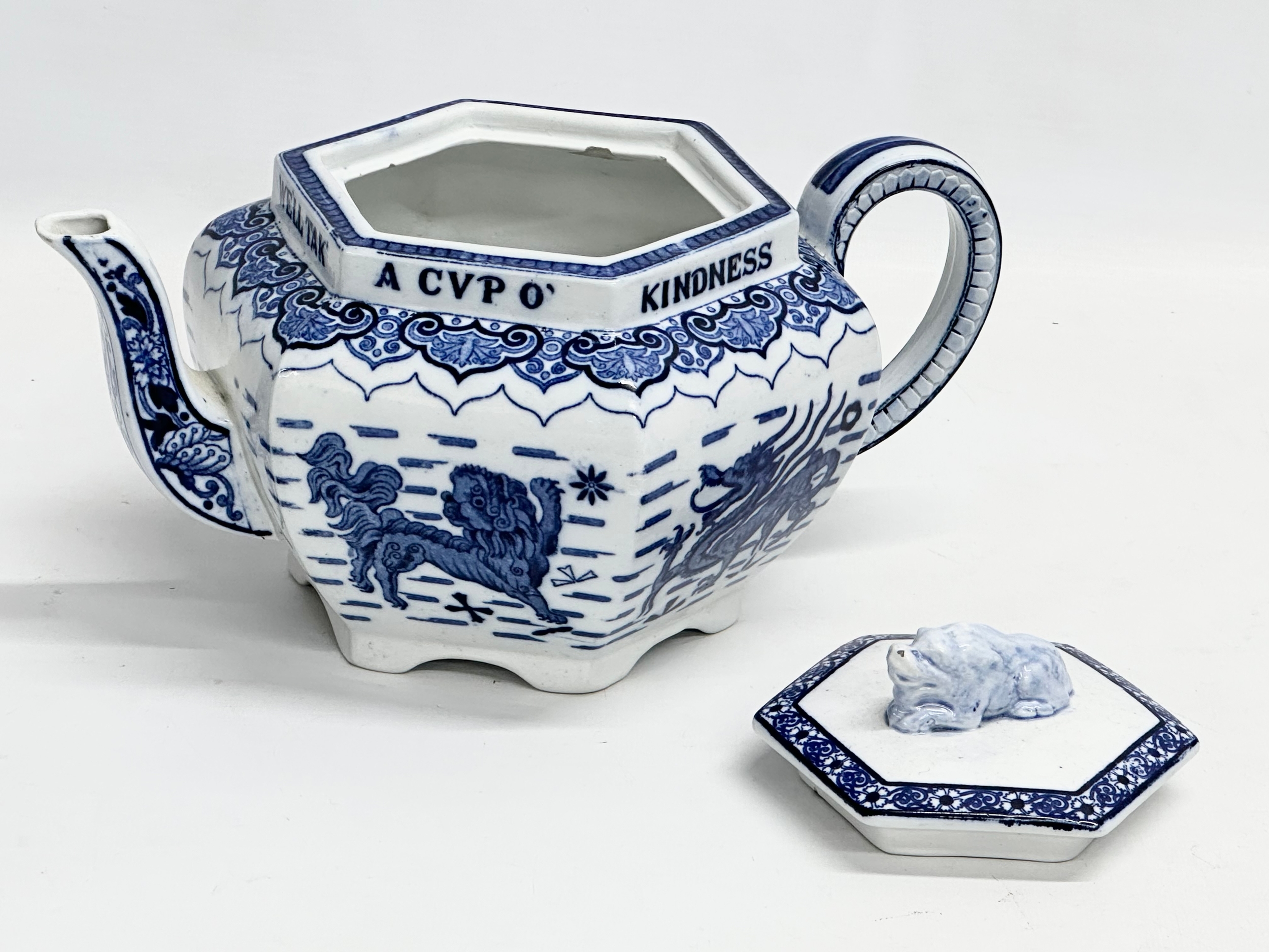 A large rare late 19th century Copeland Spode ‘Burns’ teapot. We’ll Tak A Cupo’ Kindness Yet For - Image 5 of 6