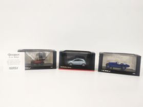 A collection of 3 Norev model cars, including Peugeot 6cv Bebe, Peugeot 3 Litres Indianapolis, and