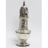 A Gibson & Co, Belfast silver sugar shaker. London 141.75 grams. 17cm