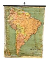 A large vintage G.W. Bacon & Co map of South America. Bacon’s Excelsior. 129x164cm