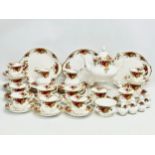 A 47 piece Royal Albert ‘Old Country Roses’ tea service. 2 pairs of salt and pepper shakers. A