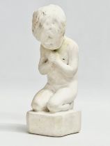A Sophia Rosamund Praeger HRHA MA MBE (1867-1954) Young Boy Praying figure. Signed. 19.5cm.